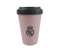 CyP Brands- Real Madrid, Vaso, Vaso para llevar, Take Away, Vaso con Tapa, Color Rosa, Producto Oficial