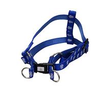 Recreativo de Huelva - Arnés para Perro, Antitirones, para Perro Pequeño, Arnés Transpirable, Ajustable, con Escudo del Equipo, Accesorios Mascotas, Color Azul, Talla S, Producto Oficial (CyP Brands)