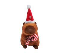 CyP Brands- Sevilla FC, Capibara de Peluche con Gorro de Papá Noel, Muñeco Navideño Suave y Tierno, Regalo Original para Niños y Adultos
