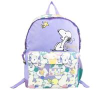 CYPBRANDS CyP Brands-Snoopy Mochila juvenil, Adaptable a carro, Trolley, Material escolar, Backpack, Color Morado, Producto Oficial