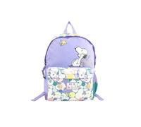 CYPBRANDS CyP Brands-Snoopy Mochila juvenil, Adaptable a carro, Trolley, Material escolar, Backpack, Color Morado, Producto Oficial