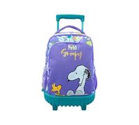 CyP Brands-Snoopy, Mochila, Mochila con Carro Compacto, Trolley, Material Escolar, Multicolor, Producto Oficial