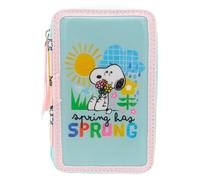 CYPBRANDS CyP Brands-Snoopy, Plumier 3 Pisos con Material Escolar, Estuche Completo con Licencia Oficial, Lápices, Bolígrafos, Regla y Más, Ideal para Niños y