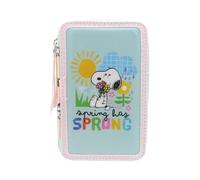 CYPBRANDS CyP Brands-Snoopy, Plumier 3 Pisos con Material Escolar, Estuche Completo con Licencia Oficial, Lápices, Bolígrafos, Regla y Más, Ideal para Niños y
