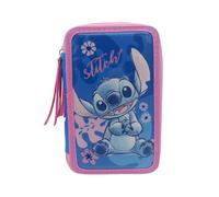 CyP Brands- Stitch, Plumier de 3 pisos, Material Escolar, Estuche, Multicolor, Producto Oficial