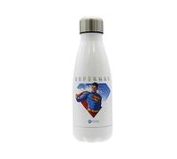 CyP Brands- Superman- Botella de agua de acero, Bidón, Cantimplora, Cierre Hermético, 550 ml, Color blanco, Producto Oficial