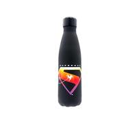 CyP Brands-Superman, Botella de agua de acero, Bidón, Cantimplora, Cierre Hermético, 550 ml, Color negro, Producto Oficial