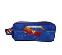 CyP Brands- Superman, Estuche cilíndrico, Portatodos, Material Escolar, Estuche, Color Azul, Producto Oficial