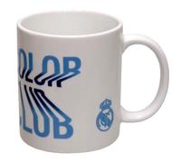 CYPBRANDS CyP Brands-Real Madrid,Taza para Desayuno en Caja, de Cerámica, 300 ml, Color Blanco con Escudo en Azul, Producto Oficial