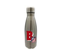 CYPBRANDS Atlético de Madrid - Botella Agua de Acero Inoxidable, Cierre Hermético, con Diseño Letra B en Rojo, 550 ml, Color Metalizado, Producto Oficial