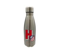 CYPBRANDS Atlético de Madrid - Botella Agua de Acero Inoxidable, Cierre Hermético, con Diseño Letra H en Rojo, 550 ml, Color Metalizado, Producto Oficial