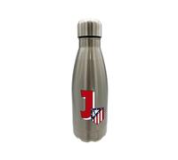 CYPBRANDS Atlético de Madrid - Botella Agua de Acero Inoxidable, Cierre Hermético, con Diseño Letra J en Rojo, 550 ml, Color Metalizado, Producto Oficial