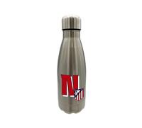 CYPBRANDS Atlético de Madrid - Botella Agua de Acero Inoxidable, Cierre Hermético, con Diseño Letra N en Rojo, 550 ml, Color Metalizado, Producto Oficial (CyP