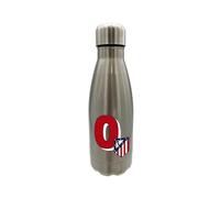 CYPBRANDS Atlético de Madrid - Botella Agua de Acero Inoxidable, Cierre Hermético, con Diseño Letra O en Rojo, 550 ml, Color Metalizado, Producto Oficial