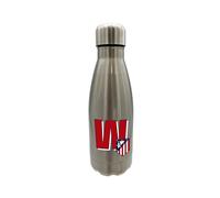 CYPBRANDS Atlético de Madrid - Botella Agua de Acero Inoxidable, Cierre Hermético, con Diseño Letra W en Rojo, 550 ml, Color Metalizado, Producto Oficial (CyP