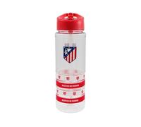 CYPBRANDS Atlético de Madrid Botella de Agua Deportiva 700 ml con Tapa Roja Antigoteo, Bidón Transparente de Plástico, Producto Oficial