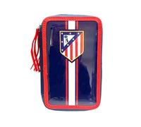 CYPBRANDS Atlético de Madrid, Plumier, Estuche de 3 pisos, Material Escolar, Color Azul, Producto Oficial