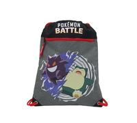 CYPBRANDS- Battle-Mochila, Saco, Bolsa con cuerdas, Pokémon, Color Gris, Producto Oficial