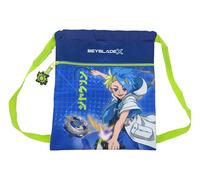 CYPBRANDS- Beyblade, Mochila, Material Escolar, Mochila Saco, Bolsa con Cuerdas,Bolsa, Color Azul, Producto Oficial