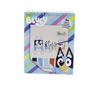 CYPBRANDS- Bluey, Cuaderno, Libreta para Colorear, Libro con Plantillas para Colorear, Actividades Creativas, Acuarelas, Multicolor, Producto Oficial