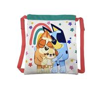 CyP Brands- Bluey, Mochila, Preescolar, Material Escolar, Mochila Saco, Bolsa con Cuerdas,Bolsa, Rainbow, Multicolor, Producto Oficial
