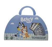 CYPBRANDS Bluey- Set de papelería, Manulidades, Maletín de dibujo, Actividades artísticas y creativas, Color Azul, Producto oficial