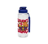 CYPBRANDS Botella de Agua FC Barcelona Oficial 500 ml, Botella Reutilizable con Tapa Abatible Antiderrames, Asa de Transporte, Libre de BPA, Transparente