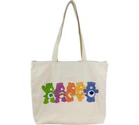 CYPBRANDS- Care Bears, Bolsa de Loneta, Tote Bag, Plaid, Osos Amorosos, Color Beige, Producto Oficial