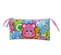 CYPBRANDS- Care Bears, Estuche Triple, Portatodo, 5 Compartimentos, Material Escolar, Estuche, Osos Amorosos,Multicolor, Producto Oficial
