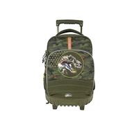 CYPBRANDS CyP Brands-Jurassic World, Mochila escolar, Mochila, Adaptable a carro, Material escolar, Backpack, Color Verde, Producto Oficial