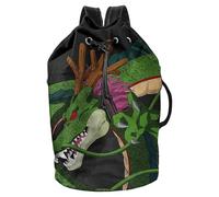 CYPBRANDS Dragon Ball - Petate, con Asas y Compartimentos Interiores, Mochila, Saco, Diseño Shenron, Color Verde y Negro, Producto Oficial, Talla única, MP-01-DB