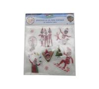 CYPBRANDS Elfos, Pegatinas, Stickers para Ventana, Navidad, Gel, Adornos de Navidad, Mutlicolor, Producto Oficial