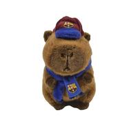 CYPBRANDS- FC Barcelona,Capibara de Peluche con Gorra, Muñeco Navideño Suave y Tierno, 20 cm, Regalo Original para Niños y Adultos