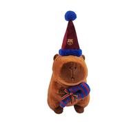 CYPBRANDS FC Barcelona,Capibara de Peluche con Gorro de Papá Noel, Muñeco Navideño Suave y Tierno, Regalo Original para Niños y Adultos