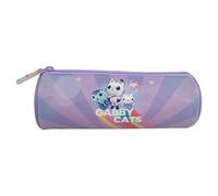 CYPBRANDS Gabby- Estuche cilíndrico, Portatodos, Material Escolar, Preescolar, Pandy patitas, Estuche, Color Morado, Producto Oficial
