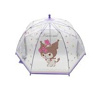 CYPBRANDS Hello Kitty, Sanrio Kuromi, Paraguas Infantil, Manual, Transparente, Tipo Burbuja, 48 cm, Licencia Oficial, Resistente al Viento