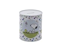 Snoopy - Hucha de Metal, Infantil, para Monedas, Ahorro, Dimensiones 10 x 10 x 12 cm, Multicolor, Producto Oficial (CyP Brands)