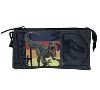 CYPBRANDS Jurassic World- Estuche triple, Portatodo, Material escolar, Roar, Estuche, Unisex, 3 compartimentos, Complementos, Multicolor, Producto oficial