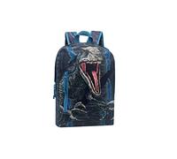 CYPBRANDS Jurassic World - Mochila Juvenil Adaptable a Trolley, con Cremallera, Bolsillos Frontales, Multicolor