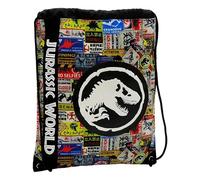CYPBRANDS Jurassic World-Mochila saco, Mochila cuerdas, Extraescolares, Material escolar, Rucksack, Multicolor, Unisex, Parque Jurásico, Producto Oficial
