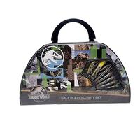 CYPBRANDS Jurassic World- Set de papelería, Manualidades, Maletín de dibujo, Actividades artísticas y creativas, Color Azul, Producto oficial (CyP Brands)