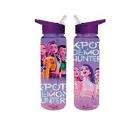 CYPBRANDS K-Pop Demon Hunters Huntrix Botella de Agua con Pajita, Polipropileno Libre de BPA, Capacidad 500 ml, Color Morado, Producto Oficial