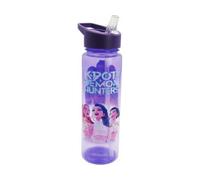 CYPBRANDS K-Pop Demon Hunters Huntrix Botella de Agua con Pajita, Polipropileno Libre de BPA, Capacidad 700 ml, Color Morado, Producto Oficial