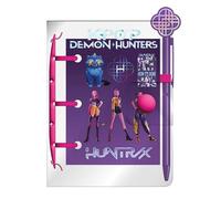 CYPBRANDS- K-Pop Demon Hunters, Huntrix, Cuaderno con Bolígrafo, Libreta, Mini Cuaderno, Color Morado, Producto Oficial