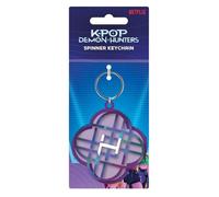 CYPBRANDS-K-Pop Demon Hunters, Huntrix, Llavero, Colgante Mochila, Accesorio Bolso, Spinner, Color Morado, Producto Oficial