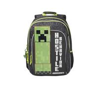 CYPBRANDS-Minecraft, Mochila, Mochila adaptable a Carro, Color Negro, Producto Oficial