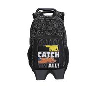 CYPBRANDS , Mochila Con Trolley Extraíble Pokémon Unisex Niños, Negro, Único
