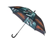 CYPBRANDS My Hero Academia- Paraguas, Sombrillas, Umbrella, Cadete, Plegable, Automático, 54 cm, Color negro y verde, Producto Oficial