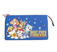 Paw Patrol - Estuche Triple, Portatodo con 5 Compartimentos, con Cremallera Jumbo, Colores Azul y Amarillo, Producto Oficial (CyP Brands)
