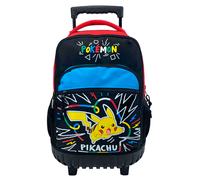CYPBRANDS - Pikachu Mochila con Carro Compacto, Multicolor Colorful, Resistente, Mochila Escolar con Ruedas, Regalo para Niños, Producto Oficial